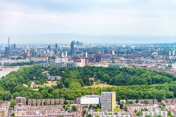 Fototapeta premium Aerial view of London cityscape and parks