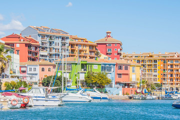 Port Sa Playa, Valencia, Spain - 3/19/2019: Bright sunny day photo looking at Port Saplaya, Valencia's Little Venice