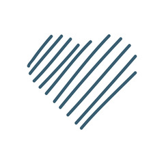 Isolated striped heart line style icon vector design