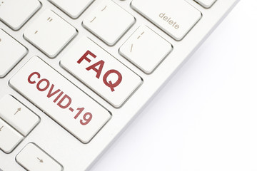 Keyboard inscription FAQ and COVID-19.