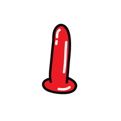 dildo sex toy doodle icon, vector illustration