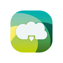 Isolated cloud computing block flat style icon vector design