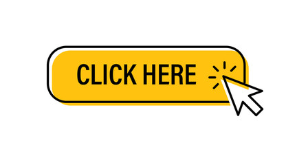 Click here button with arrow pointer clicking. Cursor pointer.