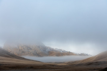 early morning landscapes in the Ak-Sai valley heading to the Kol Suu lake