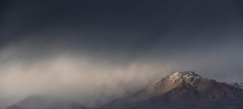 Mountain Landscape Showing The Typical Tian Shan Mountains Around Chatyr Kol Lake