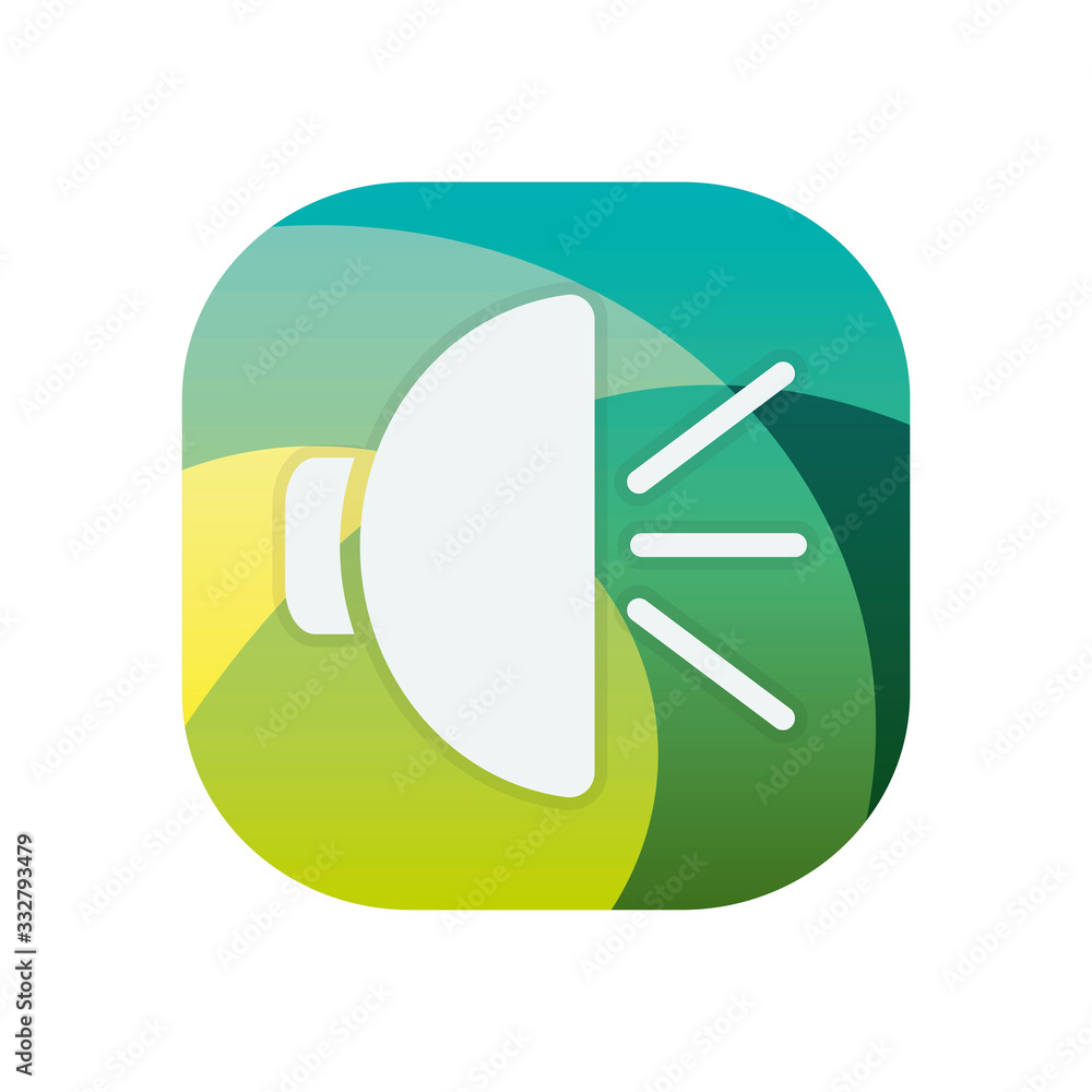 Poster volume block flat style icon vector design