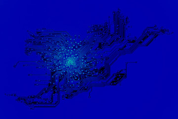 Electronic circuit board background. Electronic computer hardware technology