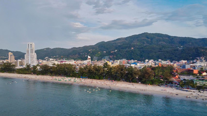 Obraz premium Aerial view of beautiful Patong Beach in Phuket, Thailand