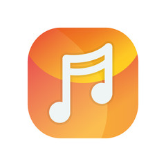 Music note block flat style icon vector design