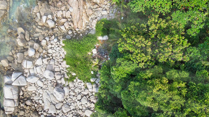 Aerial view of beautiful tropical beach in Thailand