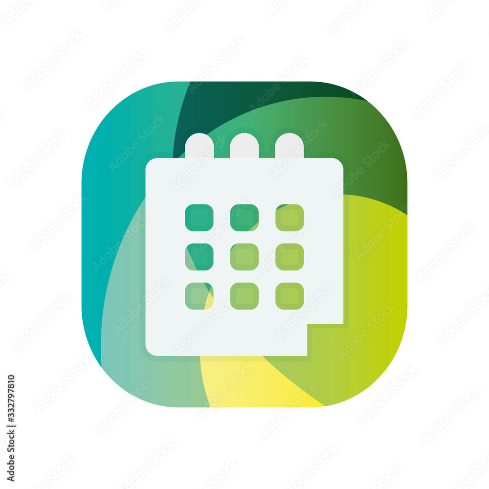 Poster isolated calendar block flat style icon vector design