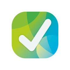 Check mark block flat style icon vector design