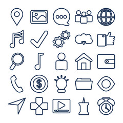 Social media and apps line style icon vector design