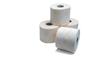 Toilet paper isolated on white background