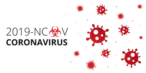 Simple Illustrations Coronavirus COVID-19. Pandemic Novel Coronavirus Outbreak In The World. Pathogen Respiratory Virus Wuhan From China. Dangerous virus, vector Stock illustration.