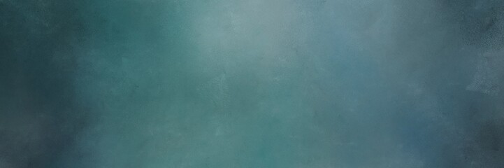 teal blue, dark slate gray and light slate gray colored vintage abstract painted background with space for text or image. can be used as horizontal background texture