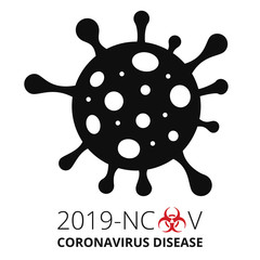 Pandemic Novel Coronavirus COVID-19. Dangerous Coronavirus Outbreak 2019-nCoV. Coronavirus nCoV Denoted is Single-Stranded RNA vVirus. Dangerous Virus, Simple Vector Stock illustration.