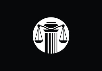 Scales of Justice Over a Column a Symbol of Law and Legal Services