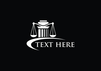 Scales of Justice Symbol Emblem Design Law Firm Logo Pillar of Strength Elegant White