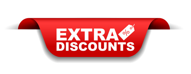 red vector illustration banner extra discounts