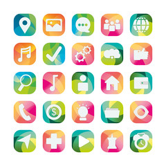 Social media and apps block flat style icon vector design