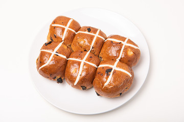hot cross bun on white background