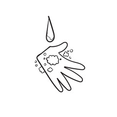 doodle hand drawn washing hand illustration icon symbol isolated background
