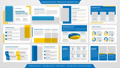 Fototapeta na wymiar set of presentation template design with minimalist style and modern concept layout use for annual report and business profile 