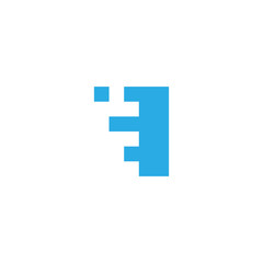 initial letter i abstract square concept logo