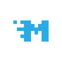 initial letter m abstract square concept logo