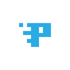 initial letter p abstract square concept logo