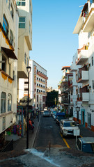 Tall White Buildings in Old Town Puerto Vallarta Mexico