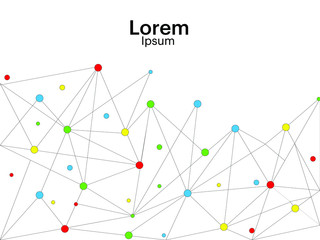 Geometric graphic colorful background molecule and communication. Data complex with Lines.Scientific illustration.
