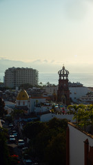 Great Church and City view of Old Town in Puerto Vallarta Mexico