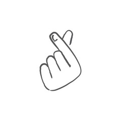Asian gesture of love. Fingers heart.