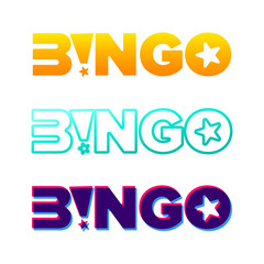 Bingo vector typography. Lottery retro glowing lettering. Game of chance and casino concept.