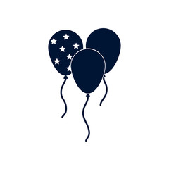 Isolated usa balloons silhouette style icon vector design