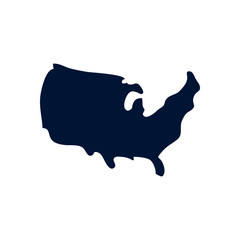 Isolated usa map silhouette style icon vector design