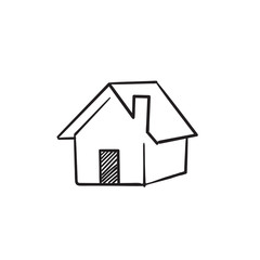 doodle house icon illustration with hand drawn cartoon style vector