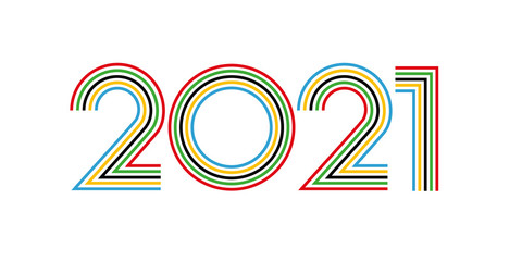 Vector illustration of "2021" designed (Olympic version)