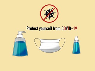 Illustration design in concept “Protect your from COVID-19”
