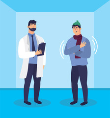 doctor with patient characters animation