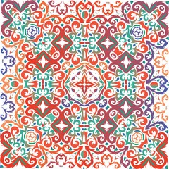 Ethnic ceramic tile in mexican talavera.