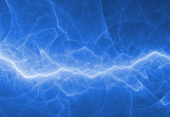 Fototapeta premium Blue abstract fractal lightning, plasma background