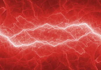 Obraz na płótnie Canvas Red lightning, abstract electrical background