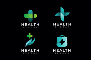 pack of health medical logo icon illustration