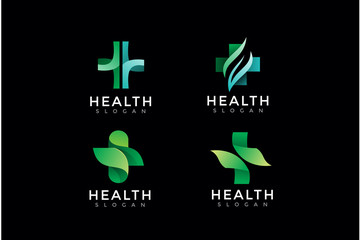 pack of health medical logo icon illustration