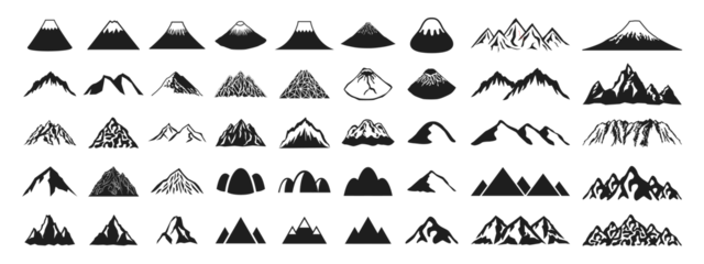 Tuinposter Mountain icon set of various shapes © SUE