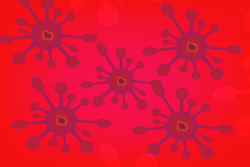 COVID-19 coronavirus concept illustration Wuhan red virus originating from China