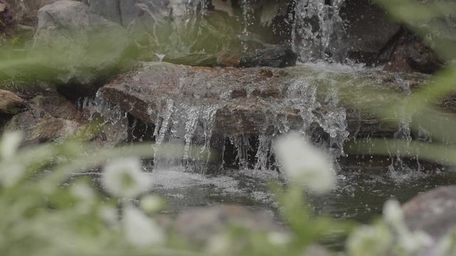 Small waterfall in slow motion